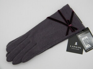 ◆ LANVIN ◆ ランバン 紫色 手袋 リボン 