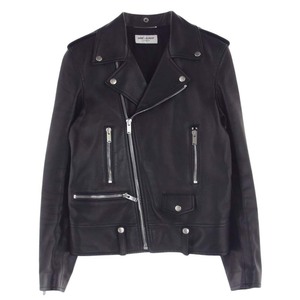 SAINT LAURENT サンローラン 484284 Y5YA2 クラシック モーターサイクル ダブルライダース レザー ジャケット ブラック系 42【中古】