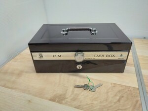 当時物　レトロ　ELM 手提げ金庫 CASH BOX　鍵付　 金庫　 BOX　ケース　 キャッシュボックス　ヴィンテージ　小物入れ　インテリア