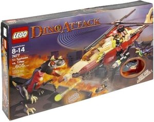 【中古】 LEGO レゴ ダイノ・アタック T-1タイフーンvs.Tレックス 7477