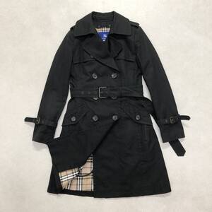 ● BURBERRY BLUE LABEL バーバリーブルーレーベル トレンチコート ライナー付 ノバチェック 三陽商会 ブラック size40 レディース 1.51kg