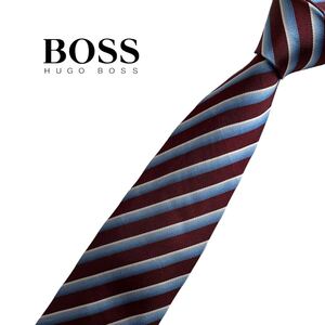 HUGO BOSS ネクタイ ナロータイ レジメンタル柄 ストライプ柄 ヒューゴボス USED 中古 m948