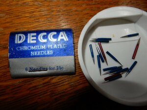 ☆蓄音機用交換針☆6本入りパッケージと＋12本☆DECCA☆CHROMIUM PLATED NEEDLES☆New York, N.Y.☆1本で25回再生☆現状渡し