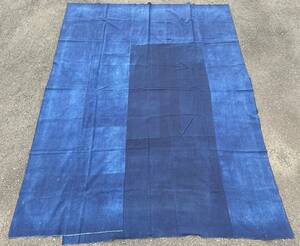 絶品 フェード 藍染 INDIGO BLUE 生地 ファブリック fabric 敷物 RUG ジャパンヴィンテージ JAPAN VINTAGE 古裂 古布 襤褸 BORO 侘び寂び