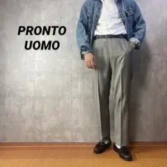 PRONTO UOMO ノータックスラックスパンツ　ボトムス　古着　W33