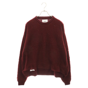 WTAPS ダブルタップス 23AW OBSVR SWEATER クロスボーン レイヤード クルーネックニット クロスボーン セーター レッド 232MADT-KNM02