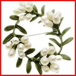YINGMAN ブローチ パール 真珠 ビジュー 花 天然真珠 おしゃれ 花輪 かわいい 飾り 緑 白 マートル バレンタインデー ギフト 結婚式 母の日