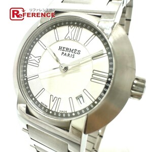 HERMES エルメス NO1.210 ノマード オートクォーツ デイト 腕時計 シルバー レディース【中古】