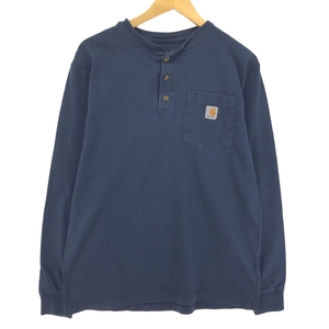 古着 カーハート Carhartt ORIGINAL FIT ヘンリーネック 無地ポケットロングTシャツ ロンT メンズS /eaa432589