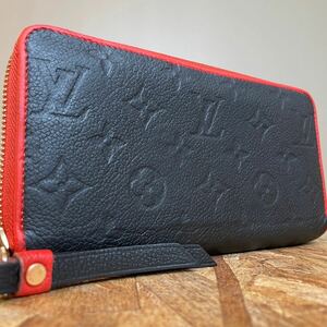 1円〜　極美品 ルイヴィトン アンプラント 長財布 ラウンドファスナー レッド　 ノワール 系 モノグラム　　LOUIS VUITTON SP1114