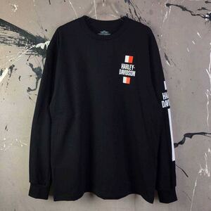 ロンT ブラック 長袖Tシャツ 長袖 黒 ロングスリーブ ハーレーダビッドソン 送料無料