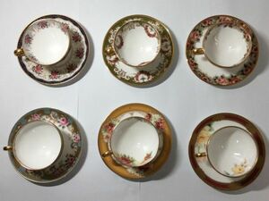 【中古品】Noritake ノリタケ 100周年 カップ&ソーサー 6客 100th コレクション オールドノリタケ デザイン アソートコレクション