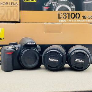 Ｎikon D3100 200mm ダブルズームキット ジャンク品 D3100 AF-S DX NIKKOR 18-55㎜ VR AF-S DX VR ZOOM-NIKKOR 55-200㎜ 1円 から 売り切り