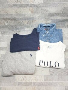 ◇ 《 POLO RALPH LAUREN/CHAPS RALPH LAUREN まとめ売り4点セット サイズＭ Tシャツ シャツ トレーナー メンズ 》 P