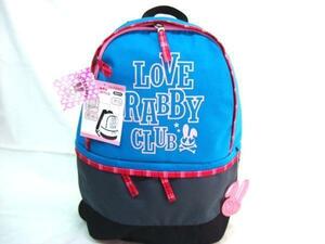 LOVE RABBY ラブラビ リュックサック デイパック ガールズバッグ サックス 新品 可愛い 人気 ブルー ブラック ブランドバッグ ポケット多