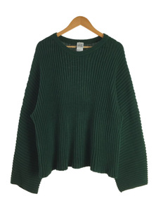 セーター(厚手)/XS/コットン/GRN/BASERANGE/Kai Sweater//クルーネック ミドルゲージ リブ