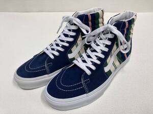 VANS レア!! SK-8 Hi 青スエード ストライプ柄 US9 (27cm) アメリカ企画限定!! バンズ ハイトップ