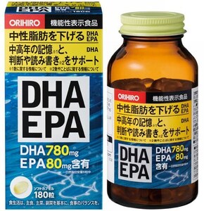 【機能性表示食品】オリヒロ　ＤＨＡ ＥＰＡ 180粒　中性脂肪が気になる方に。 記憶や判断、読み書きが気になる中高年の方に・・・。