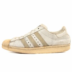 adidas アディダス SUPERSTAR スーパースター 単色ベロ フランス製 vintage ヴィンテージ 80s ホワイト 白 サイズ：US8.5 26.5cm