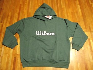 *新品*XＬ*Wilson*裏起毛で暖かいフード付トレーナー*ダークグリーン*パーカー*緑*ウィルソン*