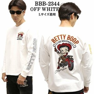 【小さいサイズ特価！！】 The BRAVE-MAN × BETTY BOOP ベティ ブープ 【定価￥8500＋税】 ロンTEE BBB-2344 WHITE サイズ S