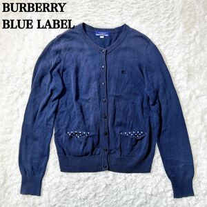 BURBERRY BLUE LABEL バーバリーブルーレーベル カーディガン ニット 水玉 38 M レディース C62417-13