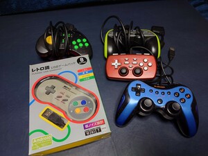 USB ゲームパッド 5台 コントローラー ゲームコントローラー ジョイスティック 動作未確認 1個未使用 バッファロー BUFFALO ジャンク