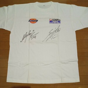 SUPER GT　トヨタ　TOYOTA　コスモオイル・レーシングチーム・セルモ　サイン入りTシャツ　TRD