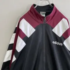 【オーバーサイズ、ワインレッド】adidasトラックジャケット古着ジャージ長袖