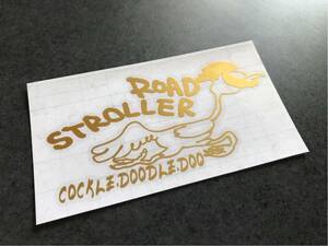 送料無料♪ ROAD STROLLER ステッカー 右向き ゴールド US アメ車 旧車 トラック 世田谷ベース ハーレー カブ エアフォース ステンシル