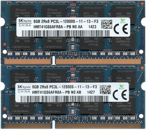 【DDR3 8GBx2枚 合計16GB ノートPC用】＜動作確認済＞SK hynix 低電圧 1.35V DDR3L-1600 (PC3L-12800S) HMT41GS6AFR8A-PB【中古】H196