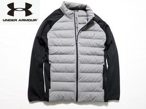 新品◆アンダーアーマー ゴルフ ライトダウンジャケット 黒×灰 サイズL ◆UNDER ARMOUR Golf はっ水 ブラック×グレー LG