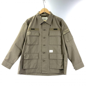 【中古】WTAPS 19AW JUNGLE LS SHIRT サイズ1 ダブルタップス オリーブ Side Effect 192WVDT-SHM03[240019453758]