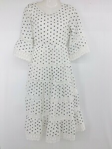 ◇ ◎ ●未使用● tocco closet 水玉 ドット 七分袖 レディース ワンピース サイズM ホワイト ブラック レディース P