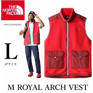 ◆モデル出品◆新品 Lサイズ ノースフェイス ロイヤル アーチ フリース×キルティングベスト レッド THE NORTH FACE ROYAL ARCH VEST 