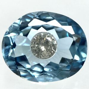〔天然ブルートパーズ4.756ct〕U 約11.69×9.75mm ルース 裸石 宝石 ジュエリー blue topaz 