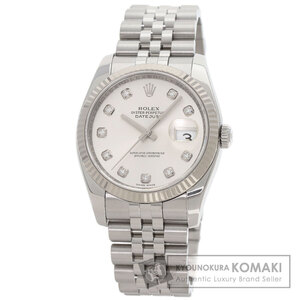 ROLEX ロレックス 116234G デイトジャスト 10P ダイヤモンド 腕時計 ステンレススチール SS K18WG メンズ 中古