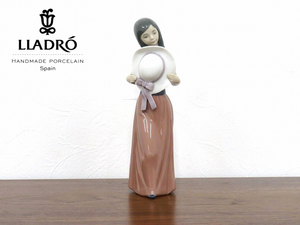 ★r6se84★展示品★ヤマギワ★リヤドロ★Lladro★陶器★ポーセリン★シャイな少女★若草色の少女★置物★小物★