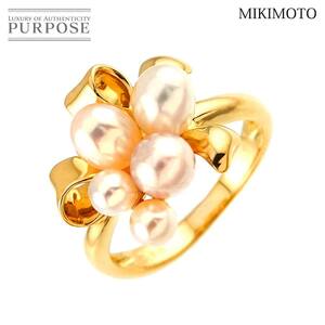 ミキモト MIKIMOTO 7.5号 リング 淡水真珠 K18 YG イエローゴールド 750 真珠 指輪 Freshwater cultured pearl Ring 90258643