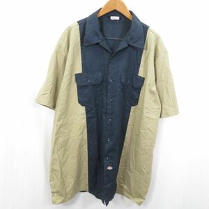 ビッグサイズ Dickies バイカラー ワークシャツ sizeXXXL/ディッキーズ 0901