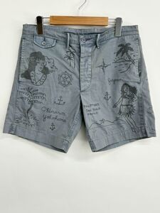 RRL ダブルアールエル Hawaiian Shorts ハワイアン ショーツ 29サイズ グレー アロハ柄 Ralph Lauren ラルフローレン