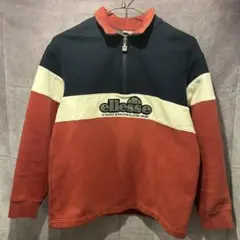 90s ellesse エレッセ ハーフジップ スウェット プルオーバー