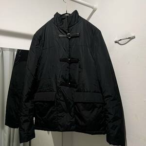 PRADA プラダ 99AW Leather Belt China Jacket ナイロンジャケット ブラック size40【中目黒R10】