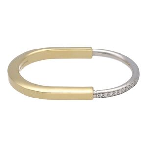 【中古】 Tiffany ＆ Co. ティファニー ロック バングル YG WG ハーフダイヤ 70181126 ブレスレット 24028772 AO