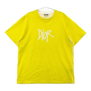 Dior HOMME ディオールオム 20AW ×SHAWN STUSSY 半袖Tシャツ イエロー系 XL [240001990999] メンズ