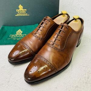 【良品】Crockett&Jones クロケットアンドジョーンズ MIADWELL トレーディングポスト 7 25.5cm 茶 ブラウン ビジネス カジュアル