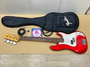 【J33456】Fender PRECISION BASS フェンダー プレシジョンベース レッド 弦楽器 エレキベース BASS STRINGS付 ソフトケース付 動作未確認
