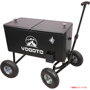 D1429YO ◆0120_6凹【アウトレット品】ワゴン型 クーラーボックス 80L YOGOTO 80L(ブラック) 保冷 キャリー未使用 アウトドア