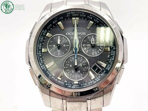 2407601317　＃ 1円～！ CASIO カシオ OCEANUS オシアナス 4766 0CW-S1000 マンタ タフソーラー クロノグラフ デイト 腕時計 黒文字盤