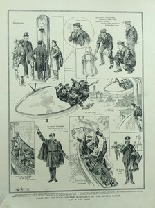 1906年 東郷元帥イギリス訪問 クリスタルパレス グラフィック紙 オリジナル木版画